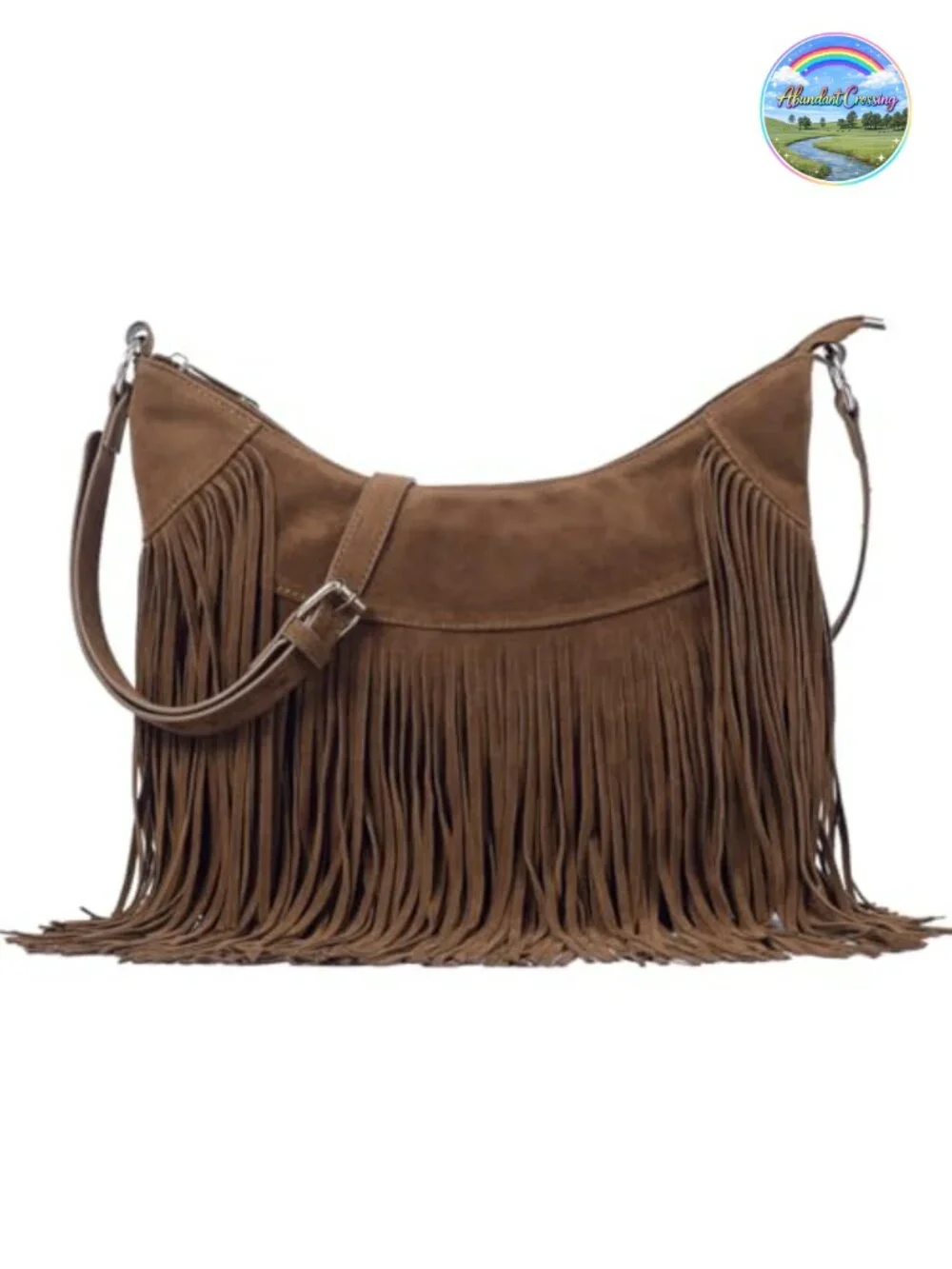 Vegan Suede Fringe Hobo Bag Tassel Crossbody Purse